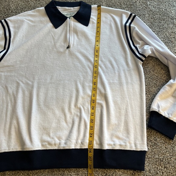 Bogey Boys Sweater Zip Terry Cloth Crewneck Men's Large White Golf Zip Retro - Picture 6 of 7